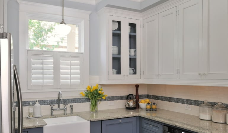 Polywood shutters in a Las Vegas kitchen.